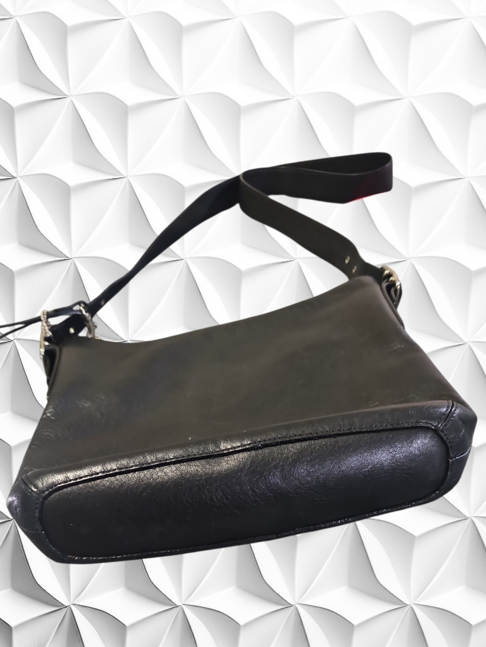 Coach Legacy Slim Duffle Bag Black Leather Hobo Crossbody Shoulder Purse 9326 - Picture 7 of 10